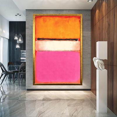 Hand painted Mark Rothko Canvas Art Reproduction Rothko wall art Abstract Canvas Wall Art red and yellow Mix Abstract Painting Minimalism art Painting Home Decor Stretched Frame Ready to Hang