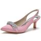 Women's Wedding Shoes Pumps Valentines Gifts Bling Bling Party Wedding Heels Bridal Shoes Bridesmaid Shoes Rhinestone Kitten Heel Slingback Heel Pointed Toe Sexy Sweet Clubwear Everyday Use Satin