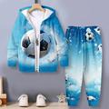 Boys 3D Football Hoodie Pants Set Long Sleeve 3D Printing Fall Winter Active Fashion Cool Polyester Kids 3-12 Years Outdoor Street Vacation Regular Fit