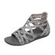 Women's Sandals Wedge Sandals Gladiator Sandals Roman Sandals Plus Size Outdoor Daily Beach Summer Wedge Heel Open Toe Vintage Casual Minimalism Canvas Zipper Solid Color Dark Grey Leopard Black