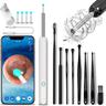 Rechargeable Ear Wax Removal Endoscope Kit with 5 Scoops, 8 Picks, and 1080P Camera, 1296P FHD Wireless Ear Otoscope with 6 LED 3.6mm Visual Ear Scope Camera