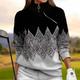 Women's Golf Pullover Sweatshirt Grey Long Sleeve Top Fall Winter Ladies Golf Attire Clothes Outfits Wear Apparel