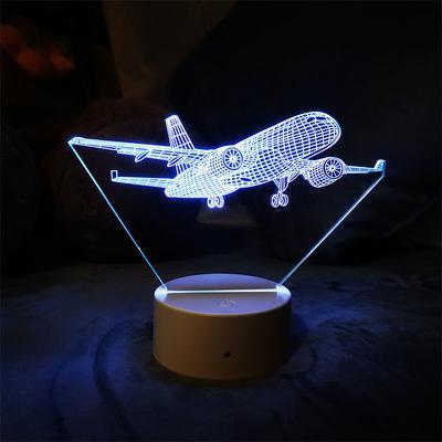 Illuminate Airplane 3D Magical Night Light LED Night Light 7 / 16 Colors Table Desk Night Light