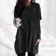 Women's Plus Size Shirt Tunic T shirt Dress Tunic Shirts Solid Colored Daily Black White Light Green Long Sleeve Basic Round Neck Loose Fit Fall Fall Winter