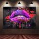 Kiss Me Graffiti Lips Pop Art Canvas Painting Abstract Love Poster And Print Art Wall Pictures For Living Room Home Decoration