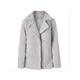 Women's Teddy Coat Fleece Sherpa Jacket Open Front Lapel Winter Coat Windproof Warm Jacket Plush Long Sleeve Black Light Grey