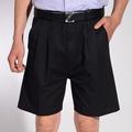 Men's Shorts Chino Shorts Dress Shorts Bermuda shorts Work Shorts Pocket Plain Short Outdoor Daily Going out 100% Cotton Streetwear Stylish Black Gray