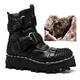 Men's Women Boots Biker boots Motorcycle Boots Work Boots Handmade Shoes Hiking Walking Vintage Casual Outdoor Daily Leather Warm Height Increasing Comfortable Booties / Ankle Boots Lace-up Black