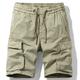 Men's Cargo Shorts Hiking Shorts Military Summer Outdoor Regular Fit 10" Ripstop Breathable Quick Dry Multi Pockets Shorts Drawstring Elastic Waist Dark Grey Army Green Cotton Fishing Climbing