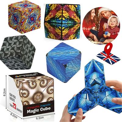 Variety Changeable Magnetic Magic Cube Anti Stress 3D Office Hand Flip Puzzle Stress Reliever Autism Collection Kids Fidget Toys