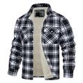 Men's Shirt Jacket Casual Jacket Shacket Outdoor Daily Wear Warm Fall Winter Plaid Fashion Streetwear Lapel Regular Black Wine Blue Orange Green Jacket