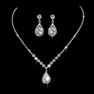 1 set Jewelry Set Drop Earrings For Women's Synthetic Diamond Wedding Party Gift Rhinestone Vintage Style Geometrical Link / Chain Drop Teardrop