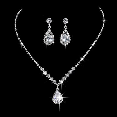 1 set Jewelry Set Drop Earrings For Women's Synthetic Diamond Wedding Party Gift Rhinestone Vintage Style Geometrical Link / Chain Drop Teardrop dress to impress 2025
