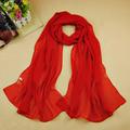 Women's Chiffon Scarf Dailywear Daily Date Red Pink Scarf Pure Color / Basic / Fall / Winter / Spring