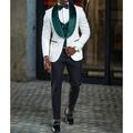 Burgundy Blue Green Men's Wedding Suits Party Evening Prom Suits Velvet Collar Solid Colored 3 Piece Daily Business Plus Size Single Breasted One-button 2024