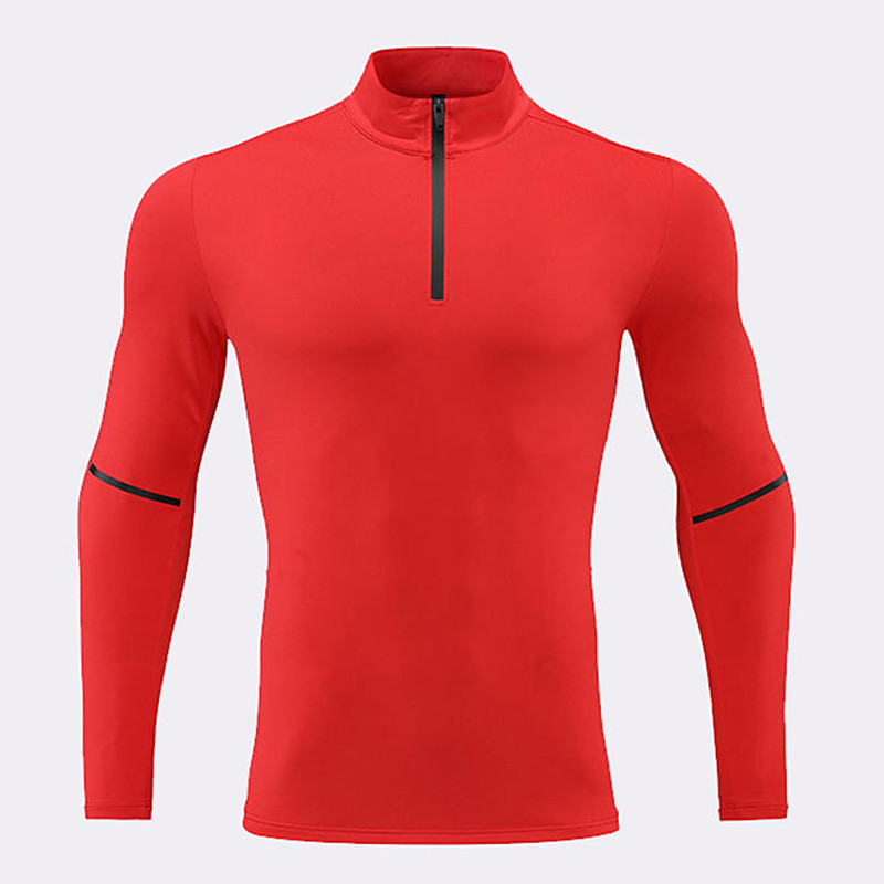 Men's Gym Shirt Compression Shirt Fishing Shirts Zip Polo Stand Collar Long Sleeve Sports Outdoor Vacation Going out Casual Daily Quick dry High Stretch Breathable Soft Plain Black White Activewear