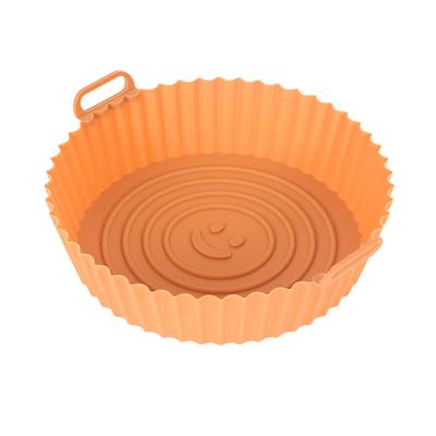 Food Grade Silicone Air Fryer Baking Pan with Oil Absorbing Paper - High Temperature Resistant