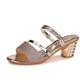 Women's Sandals Dress Shoes Sparkly Sandals Party Daily Solid Color Summer Block Heel Low Heel Chunky Heel Open Toe Elegant Casual PU Leather PU Loafer Black Silver Gold