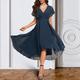 A-Line Cocktail Dresses Elegant Dress Wedding Guest Party Wear Ankle Length Short Sleeve V Neck Fall Wedding Guest Chiffon with Pure Color Strappy 2024