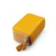 RFID Blocking Leather Coin Purse Twin Golden Metal Zippers Sectioned Concertina 9 Credit Card Case 4 Pocket money Case