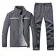 Men's Tracksuit Sweatsuit 2 Piece Full Zip Street Winter Long Sleeve Mesh Thermal Warm Windproof Breathable Gym Workout Running Jogging Sportswear Activewear Striped Dark Grey Dark Blue Red / Jacket