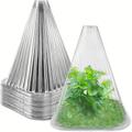 10/20/30pcs, Garden Cloches For Plants,Reusable Plant Bell Cover,Protects Plants From Birds, Frost,Snails Etc,7.7 D X 8.7 H, Transparent, Garden Supplies