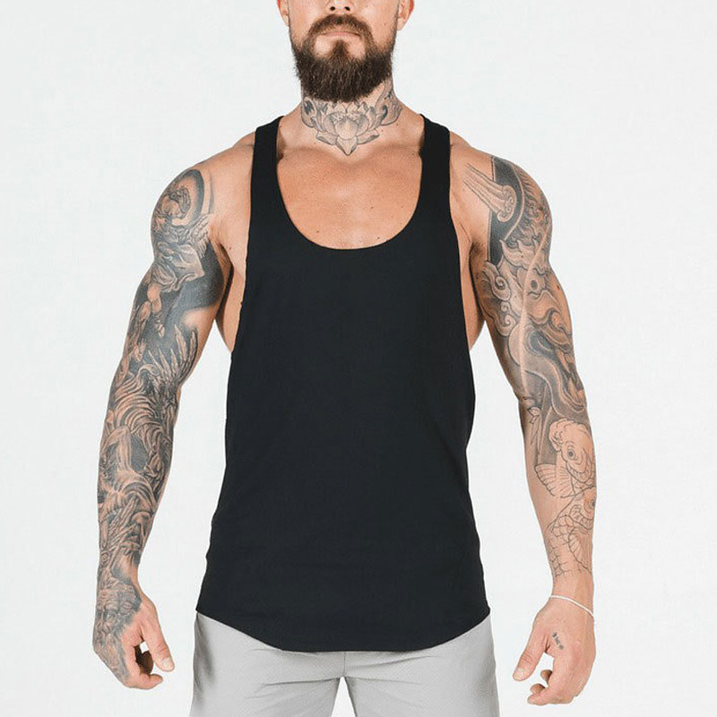 Men's Tank Top Fitness Tank Tank Undershirt U Neck Sleeveless Sport Casual Daily Gym Breathable Soft Plain Black White Activewear Fashion Basic