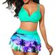 Women's Swimwear Bikini Plus Size Swimsuit 2 Piece High Waisted Palm Tree Push Up Summer Bathing Suits