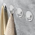 1pc Towel Hooks for Bathroom, Adhesive Hooks, 304 Stainless Steel Shower Hooks, Round Wall Hook Holder for Hanging Robe, Loofah, Coat, Clothes, Hat, Key in Washroom Kitchen Hotel