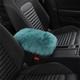 Auto Center Console Cover Pad Universal Fit for SUV/Truck/Car Genuine Sheepskin Wool Fur Car Armrest Seat Box Cover Furry Fluffy Auto Armrest Cover Protector