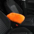 Auto Center Console Cover Pad Universal Fit for SUV/Truck/Car Genuine Sheepskin Wool Fur Car Armrest Seat Box Cover Furry Fluffy Auto Armrest Cover Protector