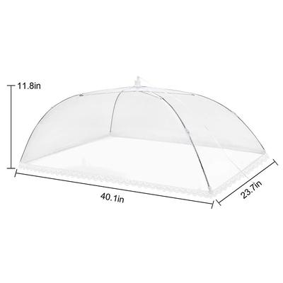 17inch 40 inch Large Food Cover, Mesh Food Tent, White Nylon Covers, Pop-Up Umbrella Screen Tents, Patio Net for Outdoor Camping Picnics Parties BBQ Collapsible and Reusable