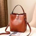 Women's Handbag Crossbody Bag Shoulder Bag PU Leather Office Daily Holiday Buckle Large Capacity Waterproof Durable Crocodile Wine Light Brown Black