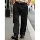 Men's Trousers Chinos Chino Pants Pocket Plain Comfort Breathable Outdoor Daily Going out Cotton Blend Fashion Casual Light Khaki Black