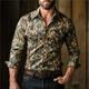 Camo / Camouflage Casual Men's Shirt Daily Wear Going out Weekend Fall Winter Turndown Long Sleeve Army Green, Dark Green, Green S, M, L 4-Way Stretch Fabric Shirt