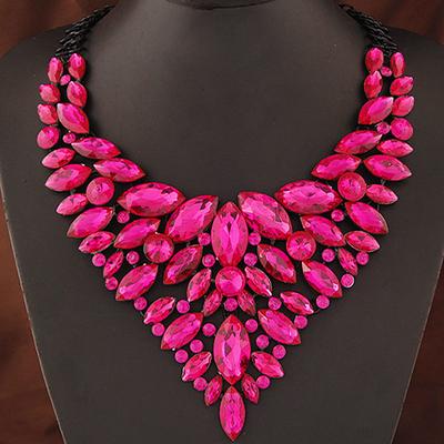 1PC Statement Necklace Crystal Necklace For Women's Wedding Party Evening Alloy Retro Alphabet Shape Precious