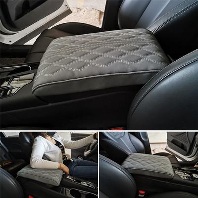 1 Pcs Wave Embroider PU Leather Car Armrest Mat Center Console Arm Rest Protection Cushion Auto Armrests Storage Box Cover Pad