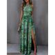 Women's Casual Dress Swing Dress Floral Split Print One Shoulder Long Dress Maxi Dress Streetwear Maxi Street Date Sleeveless Regular Fit Green Summer Spring S M L XL XXL