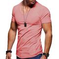 Men's T shirt Tee Tee V Neck Basic Casual Muscle Short Sleeve Dark Yellow Dark Brown Black Green Light Red White Solid Color V Neck Daily Zipper Clothing Clothes 1pc Basic Casual Muscle