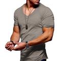 Men's T shirt Tee Tee V Neck Basic Casual Muscle Short Sleeve Dark Yellow Dark Brown Black Green Light Red White Solid Color V Neck Daily Zipper Clothing Clothes 1pc Basic Casual Muscle