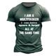 I am A Multitasker Men's Street Style 3D Print T shirt Tee Sports Outdoor Holiday Going out T shirt Black Navy Blue Brown Short Sleeve Crew Neck Shirt Spring Summer Clothing Apparel S M