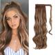 22 Ponytail Extension Long Dirty Blonde Pony Tail Wrap Around Clip in Hair Extensions Curly Wavy Synthetic High Resistant Fiber Fake Hairpiece for White Women