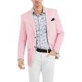 Men's Linen Blazer Jacket Beach Wedding Casual Tailored Fit Solid Colored Single Breasted Two-buttons Black White Pink Burgundy Royal Blue Beige Grey 2024