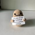 2pcs Funny Positive Potato Cute Wool Knitting Doll, Positive Card Positivity Affirmation Cards Funny Knitted Potato Doll, Creative Small Gift, Holiday Accessory, Birthday Party Supplies