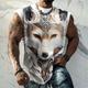 Men's Vest Top Sleeveless T Shirt for Men Graphic Animal Wolf Crew Neck Clothing Apparel 3D Print Daily Sports Sleeveless Print Fashion Designer Muscle