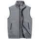 Men's Vest Daily Wear Going out Festival Business Basic Fall Winter Pocket Polyester Warm Breathable Soft Comfortable Solid Colored Zipper Standing Collar Regular Fit Azure Burgundy Light Grey Dark