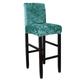 Velvet Bar Stool Covers Stretch, Soft Non Slip Height Stool Covers with Elastic Bottom Removable Washable High Seat Chair Protectors for Dining Room Kitchen Barstool