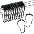 Set of 12 Stainless Steel Shower Curtain Hooks Rings Shower Curtain Rings and Hooks for Bathroom Shower Rods Curtains