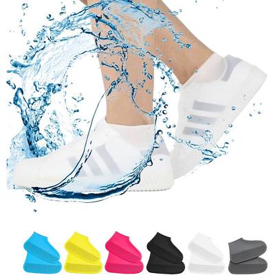 Waterproof Shoe Covers, Non-Slip Water Resistant Overshoes Silicone Rubber Rain Shoe Cover Protectors for Kids, Men, Women