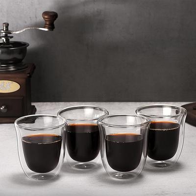 150ml Clear Double Wall Glass Coffee Mugs Insulated Layer Cups Set for Bar Tea Milk Juice Water Espresso Shot Glass
